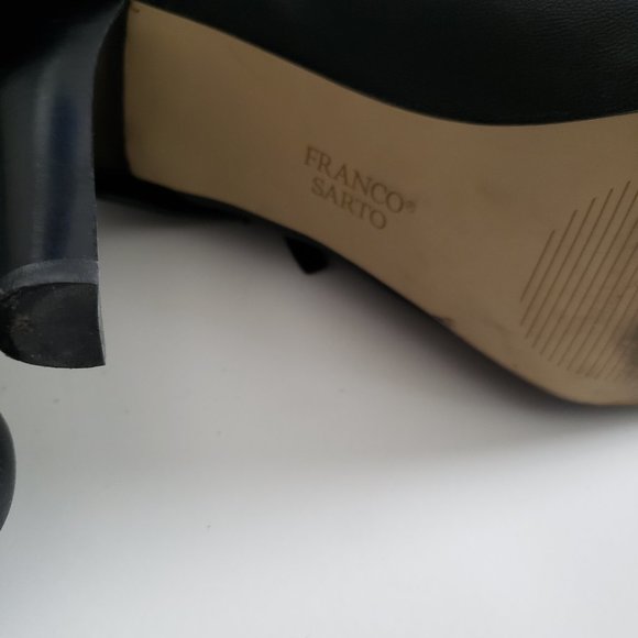 Black Leather High Heel Boots - Picture 4 of 6